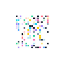 Art Pixel Tiles Glassmorphism Illustration