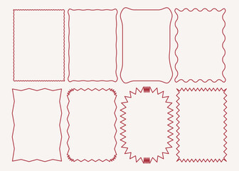 Vector art of assortment of eight artistic frames with varied decorative borders