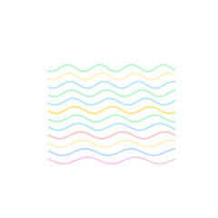 Monoline Crayon Waves Art Glassmorphism