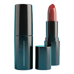 Obraz premium Coral Lipstick Tube with Transparent Background, 3D Realism Design Element