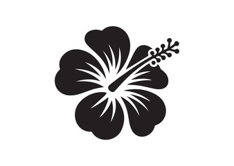 Hibiscus flower icon, Hibiscus flower solid vector