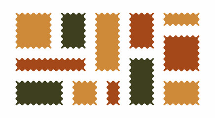 set of wavy abstract geometric minimalistic frames shapes forms, frame element made of circles dots, zig zag vector design for poster, card, invitation, templates, banners