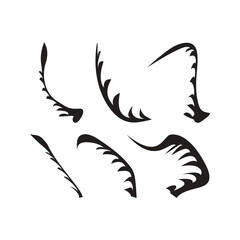 Tribal Claw and Wing Symbols – Black Abstract Shapes with Dynamic Motion