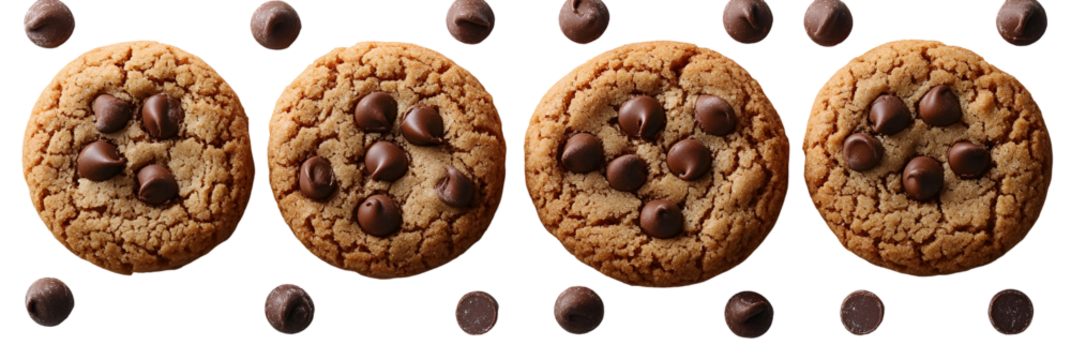 Circular light brown objects with dark brown patterns on transparent background