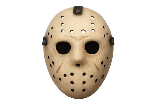 Character hockey mask representing horror, slasher movies, halloween costume, fear, and terrifying concepts on transparent background