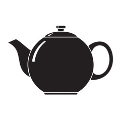 Obraz premium Elegant Black Teapot Silhouette for Hot Beverage Serving.