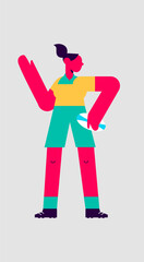 Sport People - Women Rugby Flat Illustration