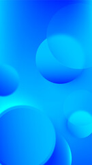 Blue gradient abstract background with 3d circle shapes