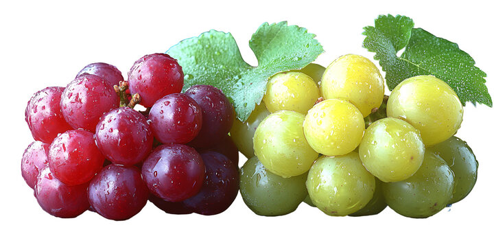 Close up of red and green grapes bunches