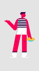 Sport People - Rugby Man Flat Illustration