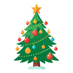 christmas tree isolated on white background