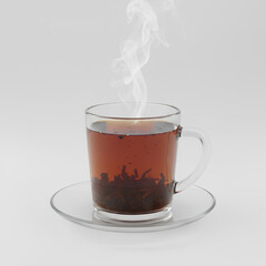 A delicious cup of warm brewed tea.