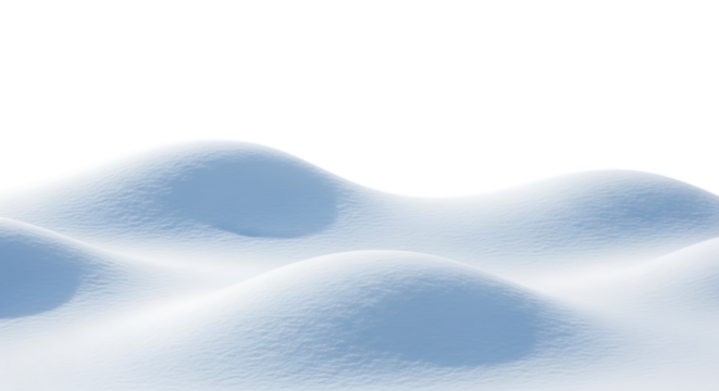 Abstract soft blue and white undulating mounds isolated on transparent background