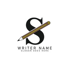 Letter S Pencil Logo Design. Alphabet S Lead Pencil Icon