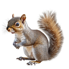 Fototapeta premium Cute squirrel portrait, detailed fur and expressive eyes, isolated on transparent background, wildlife, rodent, small animal