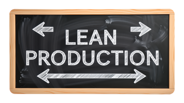 Lean Production Sign on Transparent Background, Chalkboard Illustration for Branding