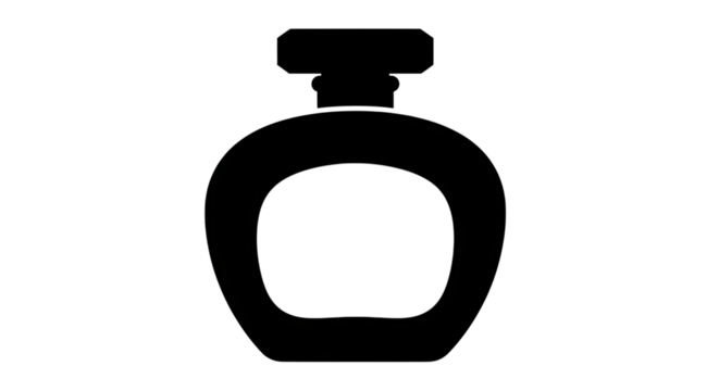 Elegant black silhouette of a perfume bottle with a white outline - Powered by Adobe