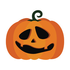 Spooky halloween jack o lantern pumpkin vector illustration in cartoon style for holiday decorations and graphics