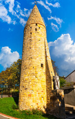 Avignonet Lauragais and its defense tower, in Haute Garonne, in Occitanie, France