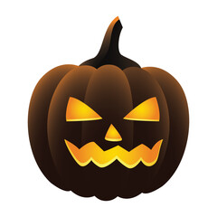 Spooky halloween jack o lantern pumpkin vector illustration in cartoon style for holiday decorations and graphics