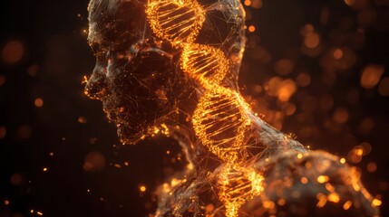 A glowing DNA silhouette in a dark setting symbolizes the vibrant connection between life and science.