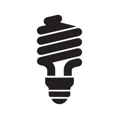 Energy saving spiral light bulb icon symbolizing bright idea innovation and eco friendly electricity consumption for environmental sustainability
