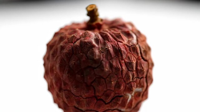 Time-lapse of a Lychee fruit with changing colors and texture in time-lapse
