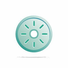 Obraz premium Abstract circular design with radiating lines in muted teal on white background