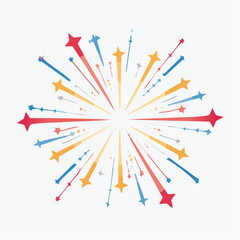 Colorful Starburst Design with Retro Vibe for Celebrations and Decorations