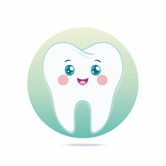 Cute tooth character for dental healthcare promotion and children's dentistry services