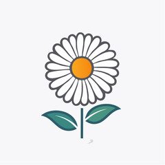 Delicate Daisy Flower Illustration: Simple Yet Striking, Perfect for Various Design Purposes