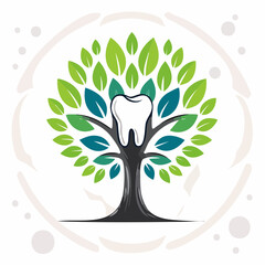 Dental care tree logo: Promoting natural oral health and ecological awareness
