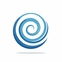 Dynamic blue spiral logo concept showcases fluidity and motion elegantly designed