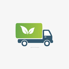 Eco-Friendly Delivery Truck: Symbolizing Sustainable Transportation and Logistics