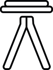 Simple Line Icon of a Surveying Tripod Stand for Photography and Construction Equipment

