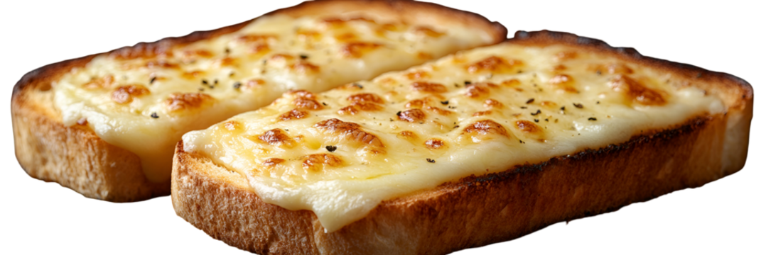 Closeup of two toasted bread slices with creamy spread