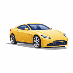 Ein senfgelbes Sportcoupé