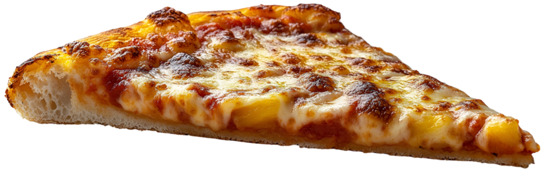 Closeup pizza slice with toppings