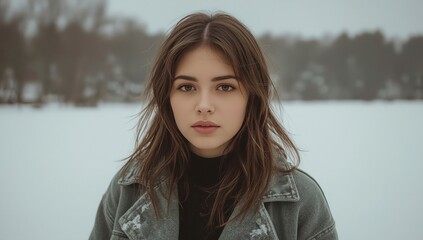 cute woman in winter, woman on background of christmas tree, woman in holydays
