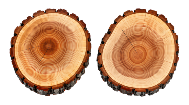 Wooden Slice Texture with Transparent Background, Rustic Natural Design Element