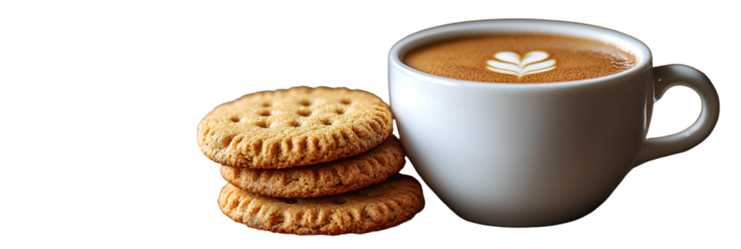 Coffee and cookies stacked delicious dessert background