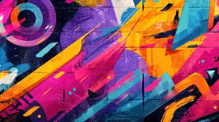 Fototapeta premium Abstract graffiti art vibrant colorful design