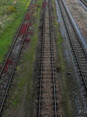 Fototapeta premium Autumn Railway Lines — Paths of Time and Direction