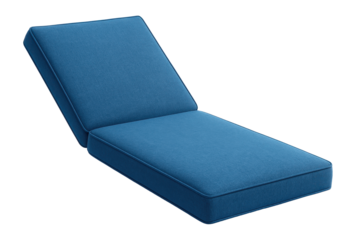Wedge outdoor cushion for a poolside chaise lounge chair.