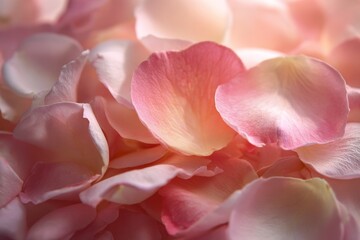 Delicate Pink Rose Petals Create a Soft and Serene Atmosphere in a Close-Up View