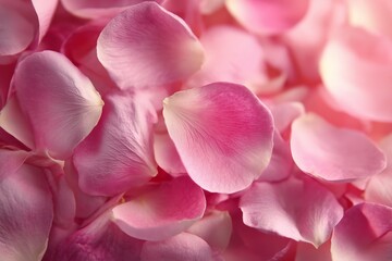 Fototapeta premium Delicate Pink Rose Petals Create a Soft and Serene Atmosphere in a Close-Up View