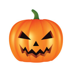 Spooky halloween jack o lantern pumpkin vector illustration in cartoon style for holiday decorations and graphics