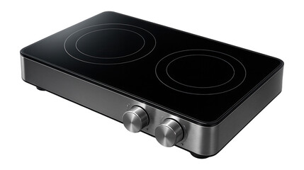 Fototapeta premium Portable glass-ceramic stove with adjustable heat, ideal for cottage countertops.