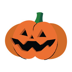 Spooky halloween jack o lantern pumpkin vector illustration in cartoon style for holiday decorations and graphics