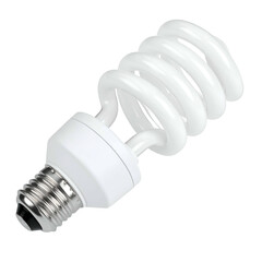 Bright white energy-efficient lightbulb with a spiraling design